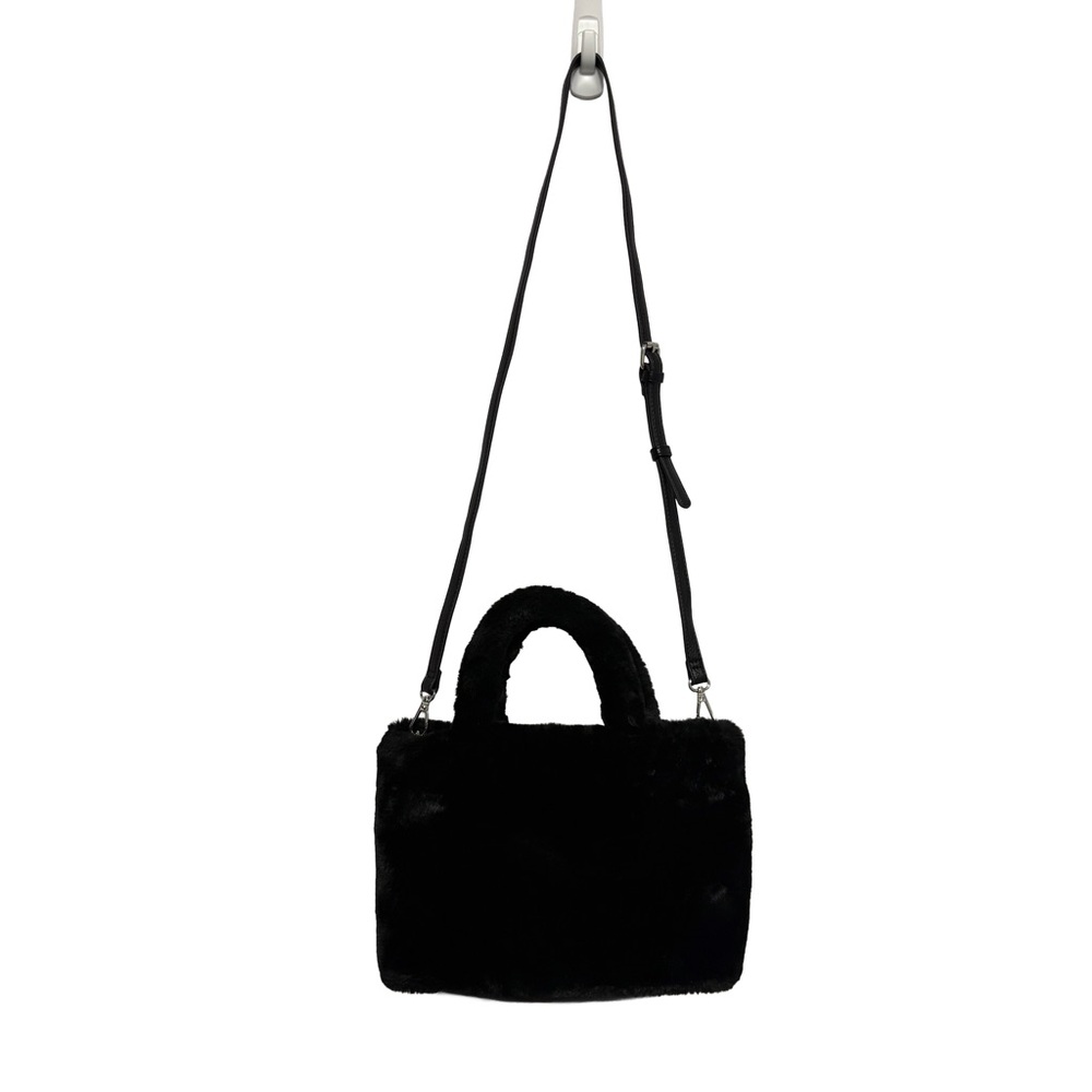 Mix No. 6 Black Faux Fur Crossbody Mini Tote Clueless Y2K